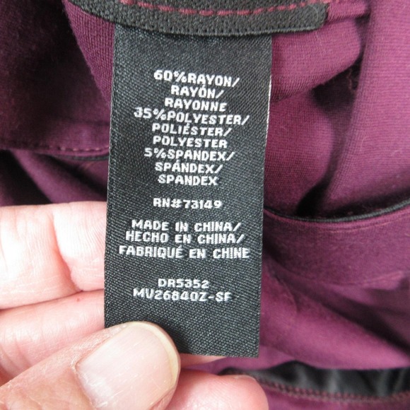 One 5 One Pants Womens 12 Purple Premier Ponte Dress Trouser 33x27.5* NWT - Picture 12 of 16